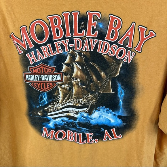 Harley Davidson Men’s Orange Mobile Bay Shirt Size XL - Picture 5 of 7